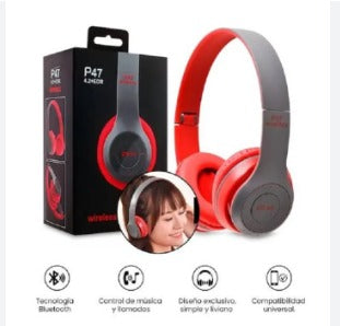 Audífonos inalámbricos P47 con tecnología Bluetooth 5.0.